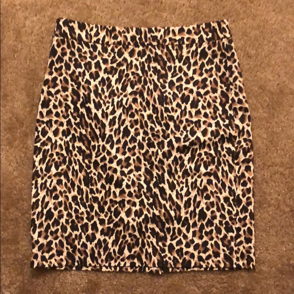 J Crew Leopard Print Pencil Skirt
